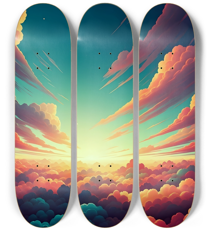 Airbrush Clouds 0001 3 Deck Wall Series