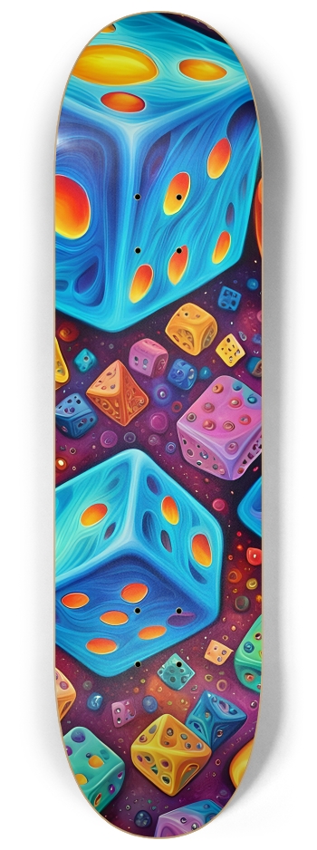 Psychedelic Airbrush Abstract Dice 0001 #3 8-1/4 Skateboard Deck