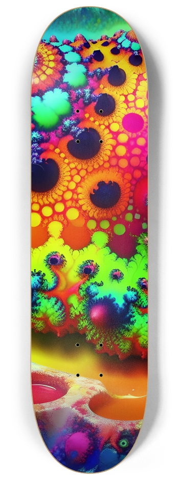 Psychedelic Airbrush Fractal Pudding 0001 #1 8-1/4 Skateboard Deck