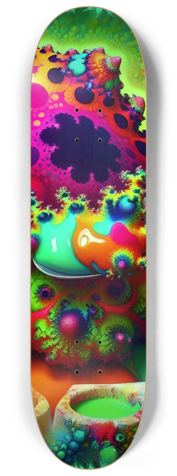 Psychedelic Airbrush Fractal Pudding 0001 #2 8-1/4 Skateboard Deck