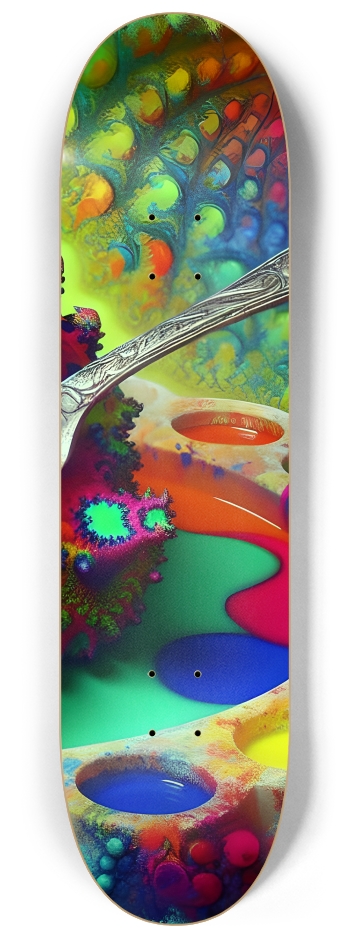 Psychedelic Airbrush Fractal Pudding 0001 #3 8-1/4 Skateboard Deck