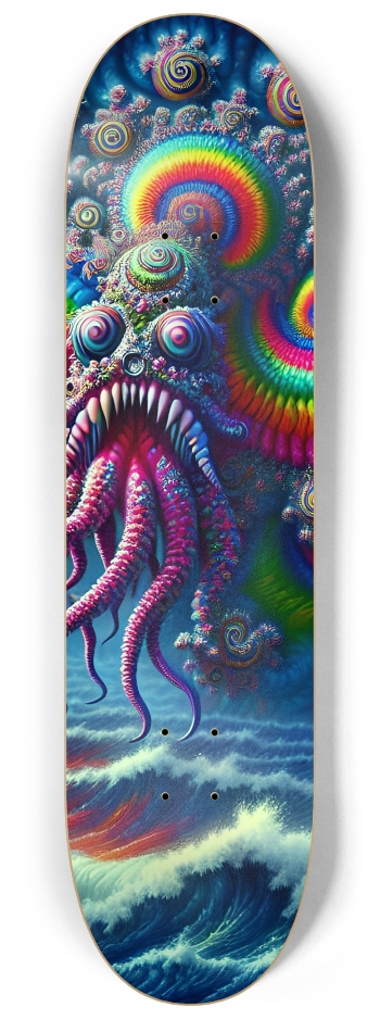 Psychedelic Airbrush Fractal Cthulu 0001 #3 8-1/4 Skateboard Deck