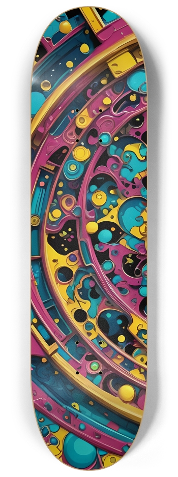 Psychedelic Airbrush Abstract Fractal 0002 #1 8-1/4 Skateboard Deck