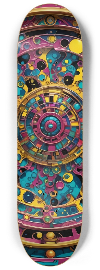 Psychedelic Airbrush Abstract Fractal 0002 #2 8-1/4 Skateboard Deck