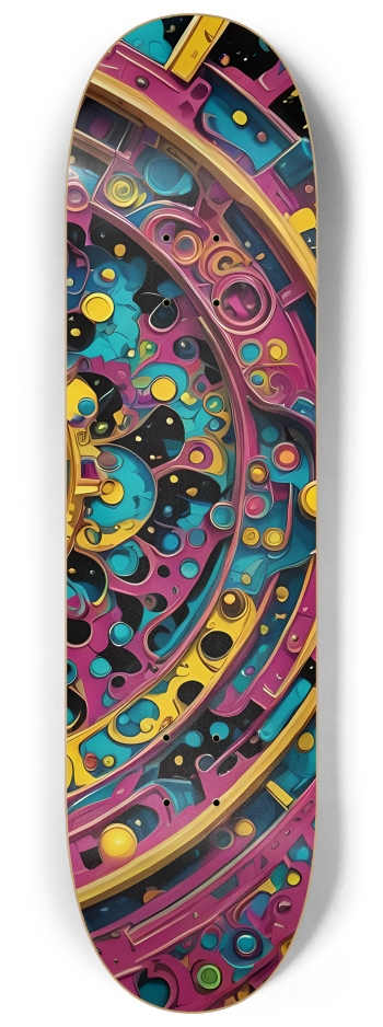 Psychedelic Airbrush Abstract Fractal 0002 #3 8-1/4 Skateboard Deck