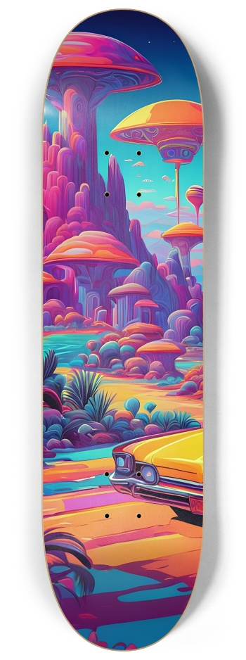 Psychedelic Airbrush Automotive Retro Future 0001 #1 8-1/4 Skateboard Deck