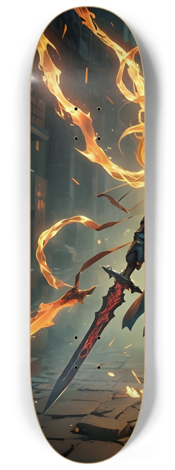Fiery Hooded Blond Assassin 0003 #1 8-1/4 Skateboard Deck