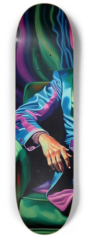 Psychedelic Black Light Singer 0003 #1 8-1/4 Skateboard Deck