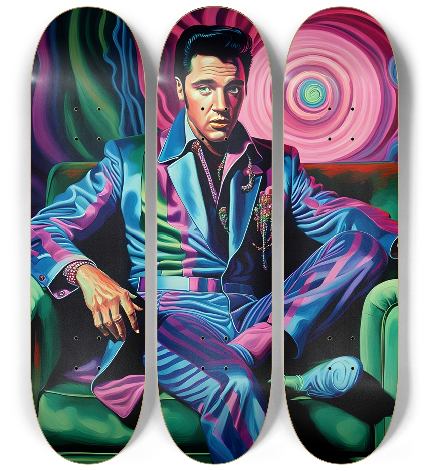 Psychedelic Black Light Singer 0003 3 Deck Wall Series