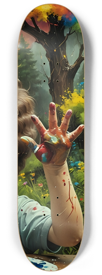 Finger Painting 0001 #3 8-1/4 Skateboard Deck