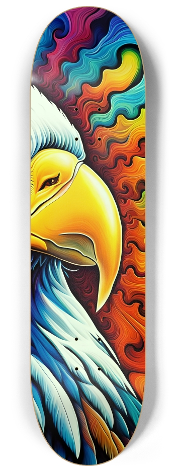 Psychedelic Airbrush Bald Eagle 0001 #3 8-1/4 Skateboard Deck