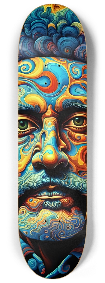 Psychedelic Airbrush Fractal Body Art 0001 #2 8-1/4 Skateboard Deck
