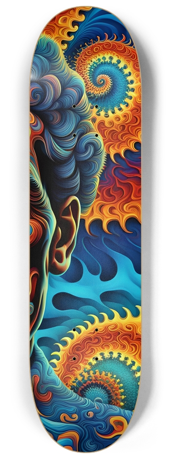 Psychedelic Airbrush Fractal Body Art 0001 #3 8-1/4 Skateboard Deck