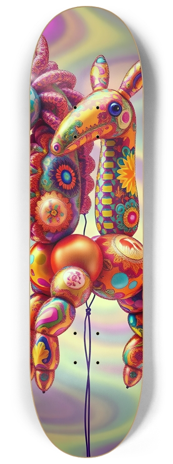 Psychedelic Airbrush Balloon Animals Fractal Swirl 0001 #2 8-1/4 Skateboard Deck