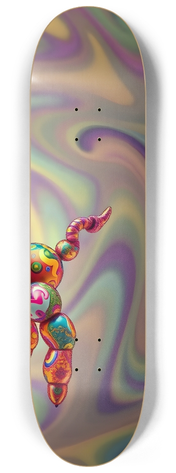 Psychedelic Airbrush Balloon Animals Fractal Swirl 0001 #3 8-1/4 Skateboard Deck