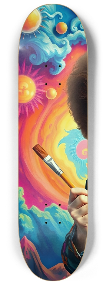 Psychedelic Airbrush Fractal Painter 0001 #1 8-1/4 Skateboard Deck