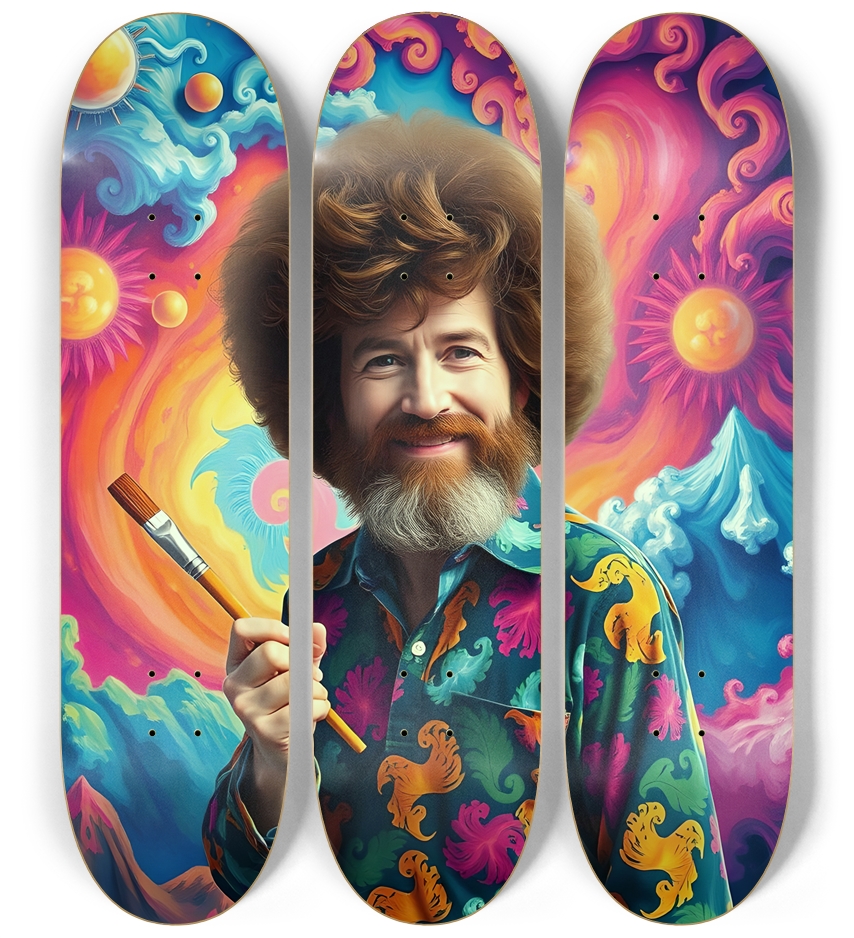Psychedelic Airbrush Fractal Painter 0001 3 Deck Wall Series