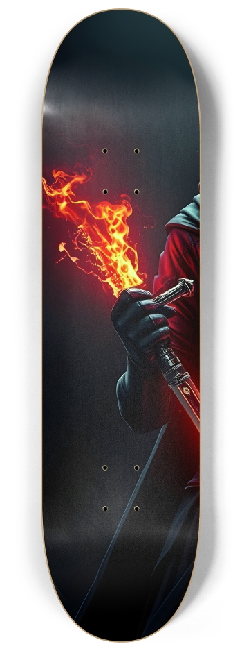 Fiery Hooded Blond Assassin 0004 #1 8-1/4 Skateboard Deck