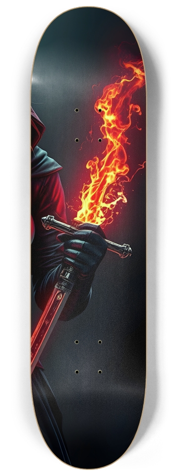 Fiery Hooded Blond Assassin 0004 #3 8-1/4 Skateboard Deck
