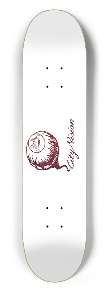 White and Red Glitter Logo 7.50 7-1/2 Skateboard Deck