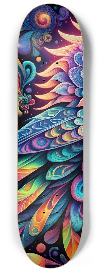 Psychedelic Airbrush Bird in Tree 0004 #1 8-1/4 Skateboard Deck