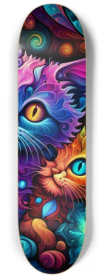 Psychedelic Airbrush Kitten in Tree 0005 #3 8-1/4 Skateboard Deck