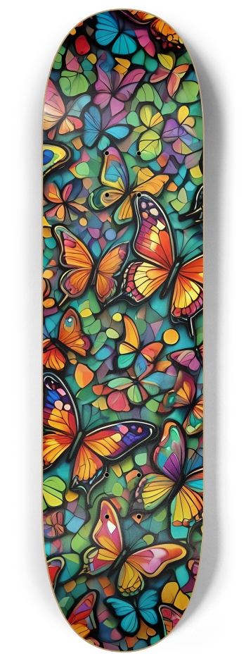 Psychedelic Airbrush Butterflies 0004 #1 8-1/4 Skateboard Deck