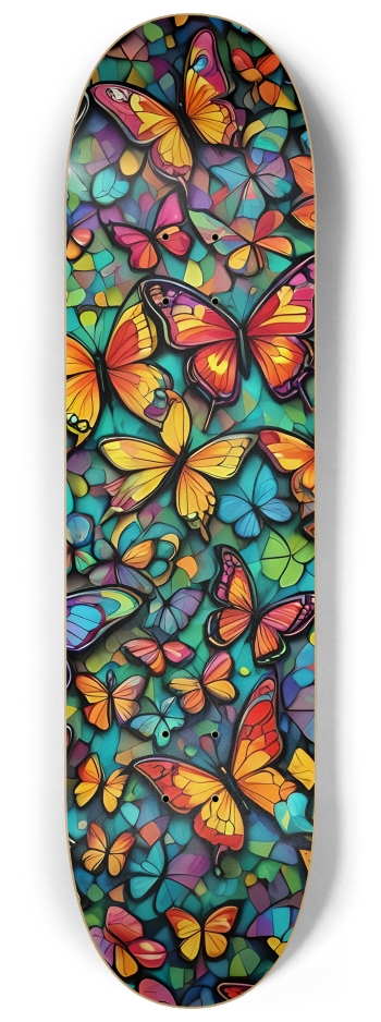 Psychedelic Airbrush Butterflies 0004 #3 8-1/4 Skateboard Deck