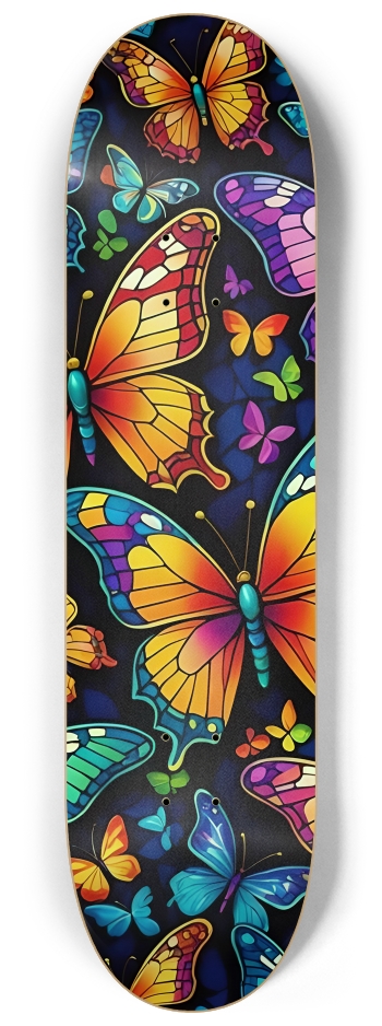 Psychedelic Airbrush Butterflies 0003 #2 8-1/4 Skateboard Deck