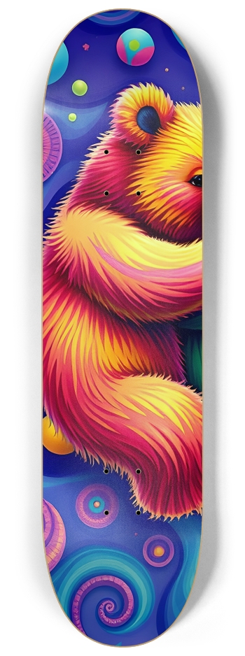 Psychedelic Airbrush Dancing Bears 0001 #1 8-1/4 Skateboard Deck