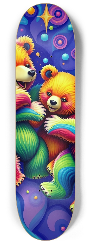 Psychedelic Airbrush Dancing Bears 0001 #2 8-1/4 Skateboard Deck