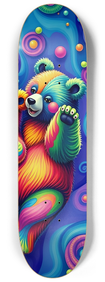 Psychedelic Airbrush Dancing Bears 0001 #3 8-1/4 Skateboard Deck