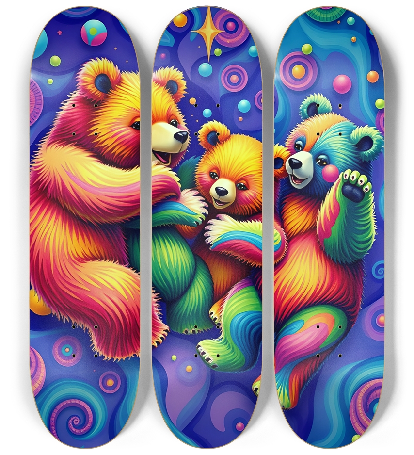 Psychedelic Airbrush Dancing Bears 0001