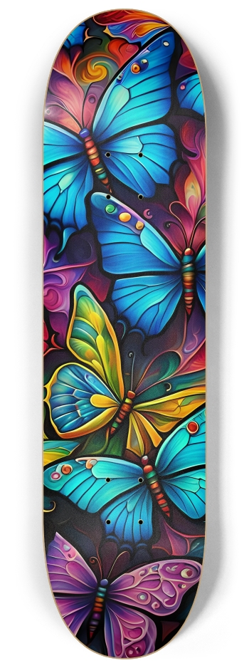Psychedelic Airbrush Butterflies 0005 #2 8-1/4 Skateboard Deck