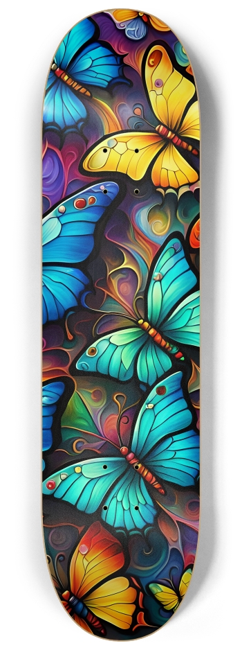 Psychedelic Airbrush Butterflies 0005 #3 8-1/4 Skateboard Deck