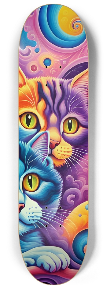 Psychedelic Airbrush Kitten in Tree 0004 #3 8-1/4 Skateboard Deck