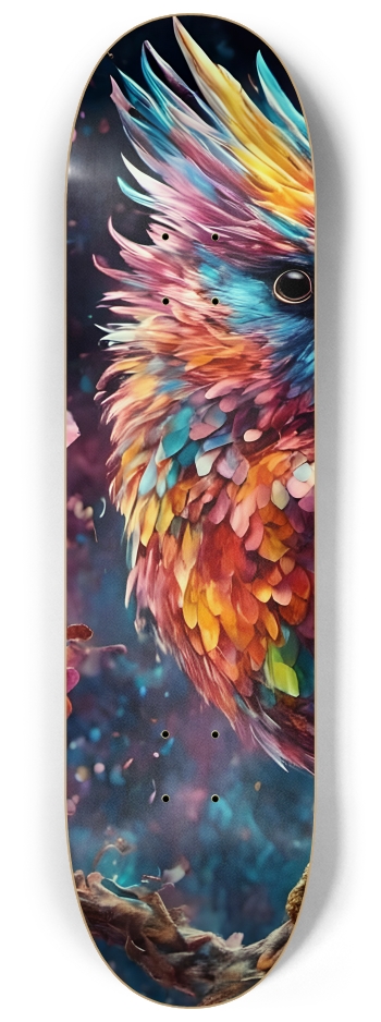Psychedelic Airbrush Bird in Tree 0002 #1 8-1/4 Skateboard Deck