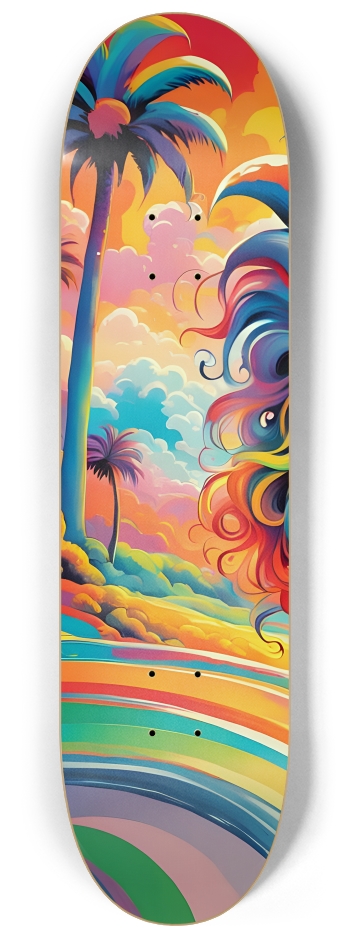 Psychedelic Airbrush Lady with Sunglasses 0001 #1 8-1/4 Skateboard Deck