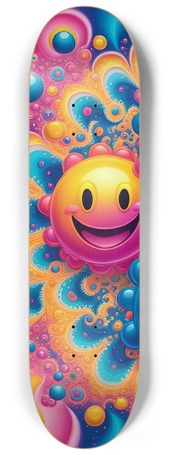 Psychedelic Airbrush Happy Faces 0001 #1 8-1/4 Skateboard Deck