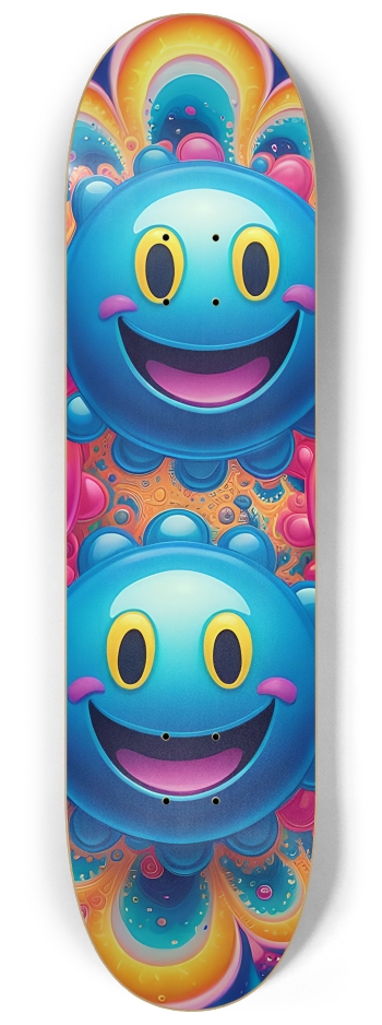 Psychedelic Airbrush Happy Faces 0001 #2 8-1/4 Skateboard Deck
