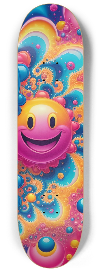 Psychedelic Airbrush Happy Faces 0001 #3 8-1/4 Skateboard Deck