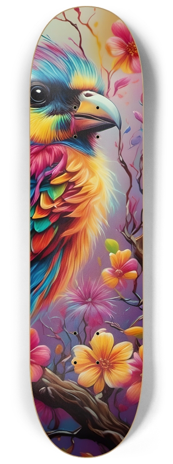 Psychedelic Airbrush Bird in Tree 0001 #3 8-1/4 Skateboard Deck