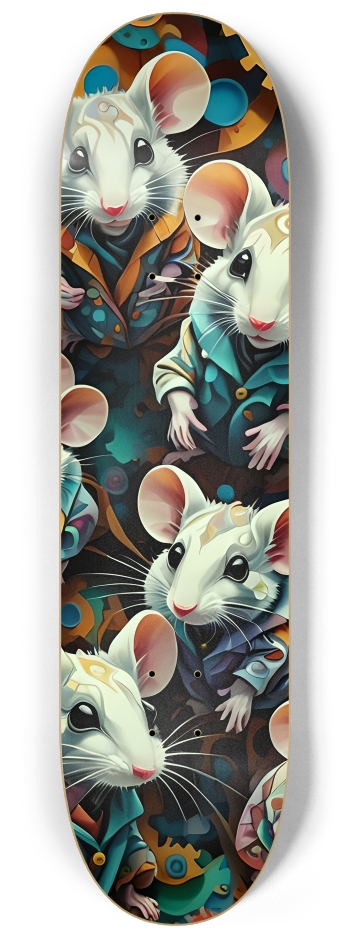 Psychedelic Airbrush Lab Mice 0001 #2 8-1/4 Skateboard Deck