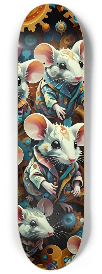 Psychedelic Airbrush Lab Mice 0001 #3 8-1/4 Skateboard Deck