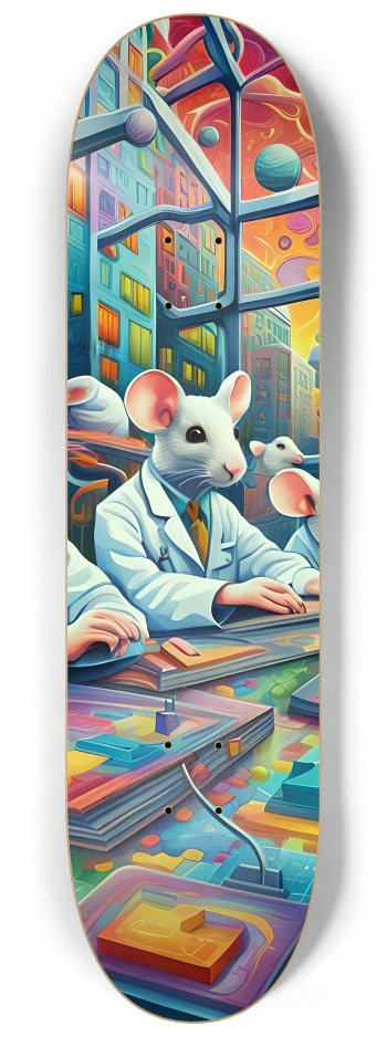Psychedelic Airbrush Lab Mice 0002 #3 8-1/4 Skateboard Deck
