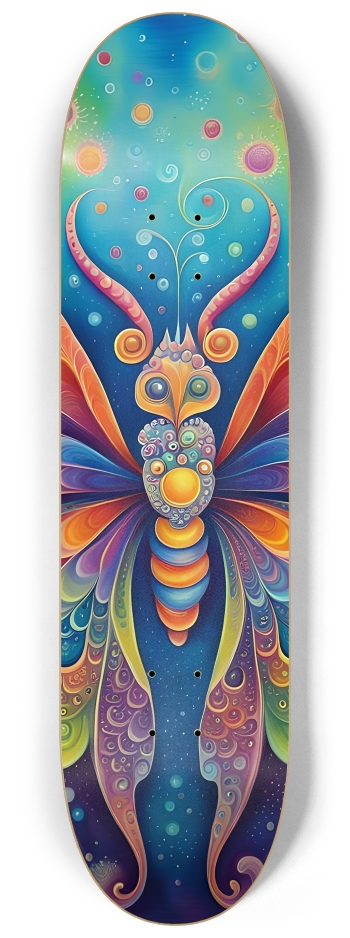 Psychedelic Airbrush Butterfly 0002 #2 8-1/4 Skateboard Deck