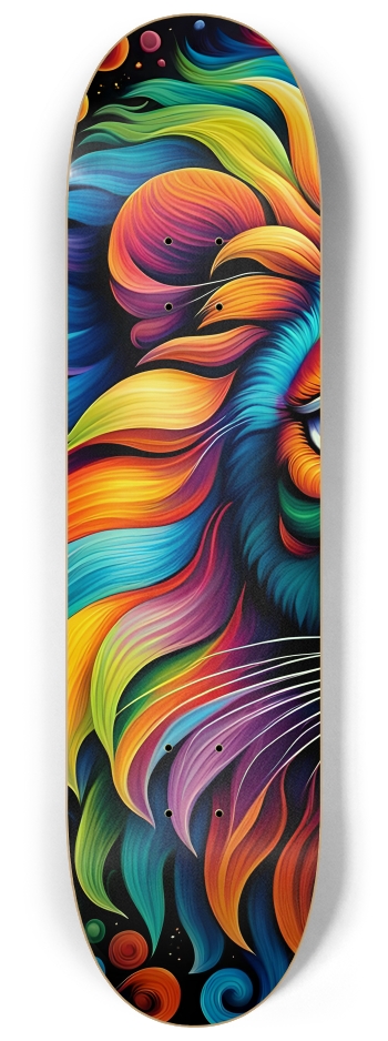 Psychedelic Airbrush Lion 0001 #1 8-1/4 Skateboard Deck