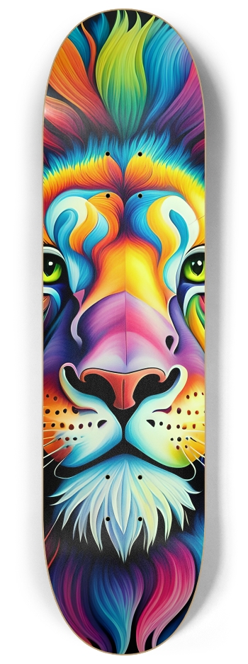 Psychedelic Airbrush Lion 0001 #2 8-1/4 Skateboard Deck