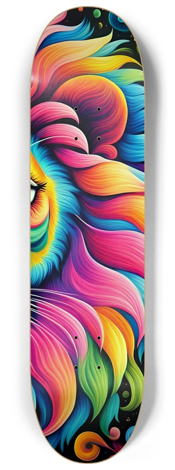 Psychedelic Airbrush Lion 0001 #3 8-1/4 Skateboard Deck