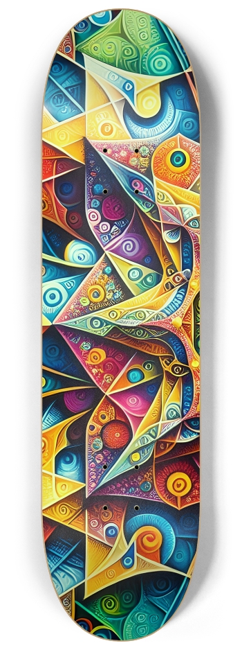 Psychedelic Airbrush Fractal Star of David 0001 #1 8-1/4 Skateboard Deck
